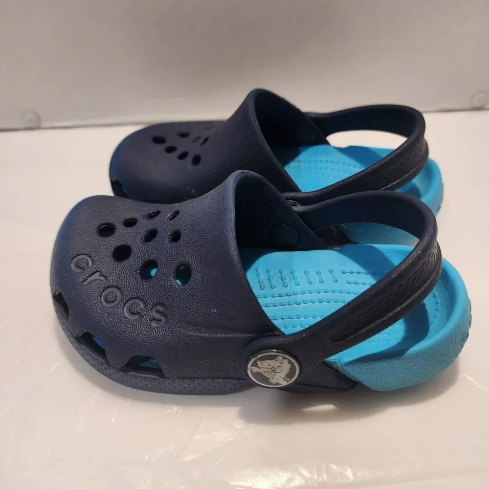 CROCS Childrens Toddler Electro Clogs Navy / Electric Blue - Slip On - SIZE C 6